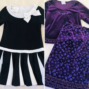 4T 5T lot Biscotti Dress and Velvet Skirtset